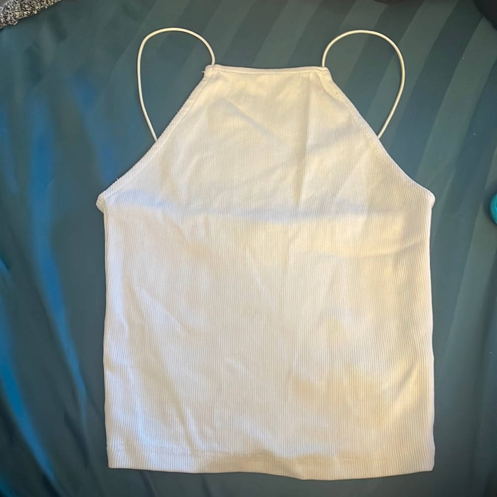 Zara ribbed halter neck crop top